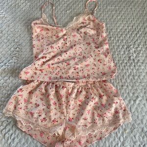 Victoria Secret Silk pajama tank top and shorts size xs-small